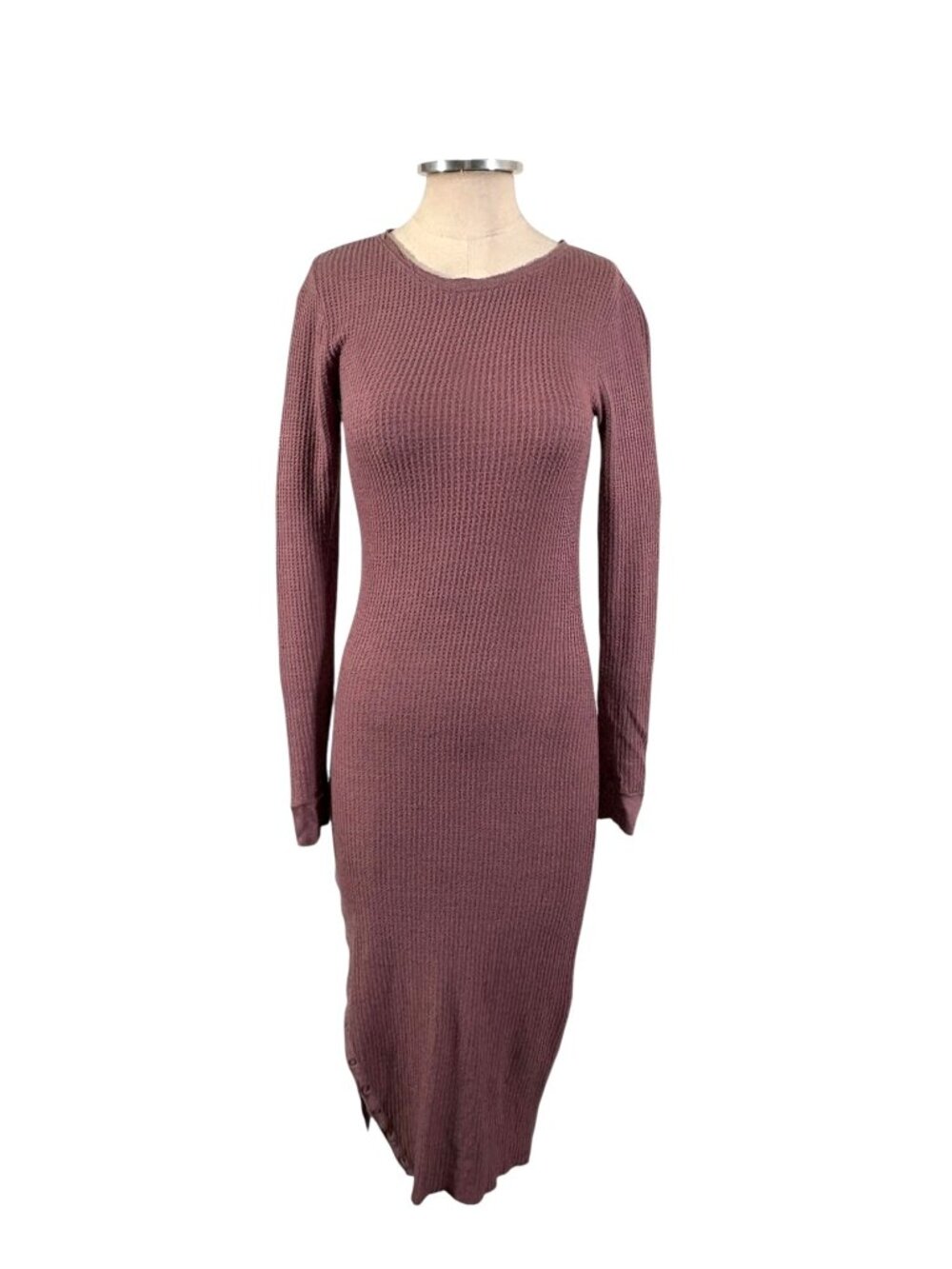 Nation LTD. Waffle Knit Crew Neck Midi Dress size XS